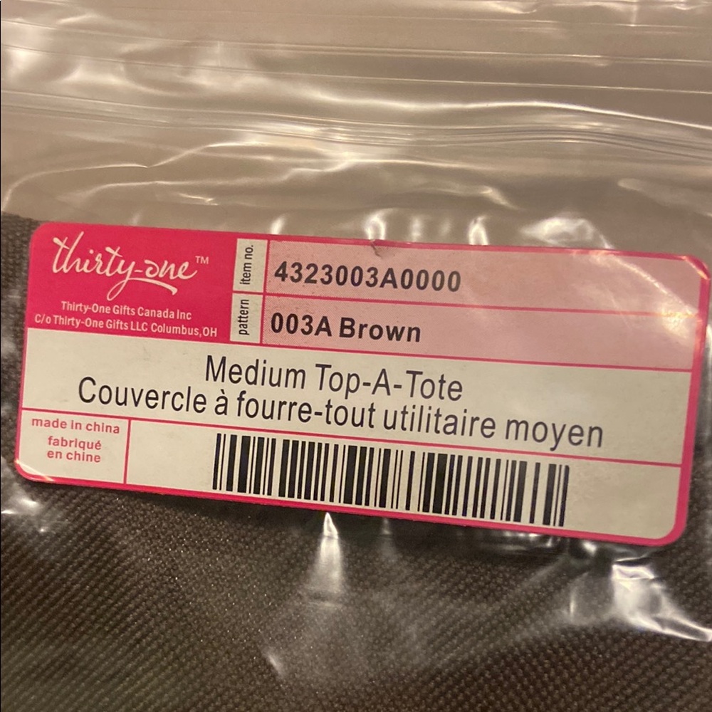 Thirty-One Brown Medium bag top - Picture 2 of 2